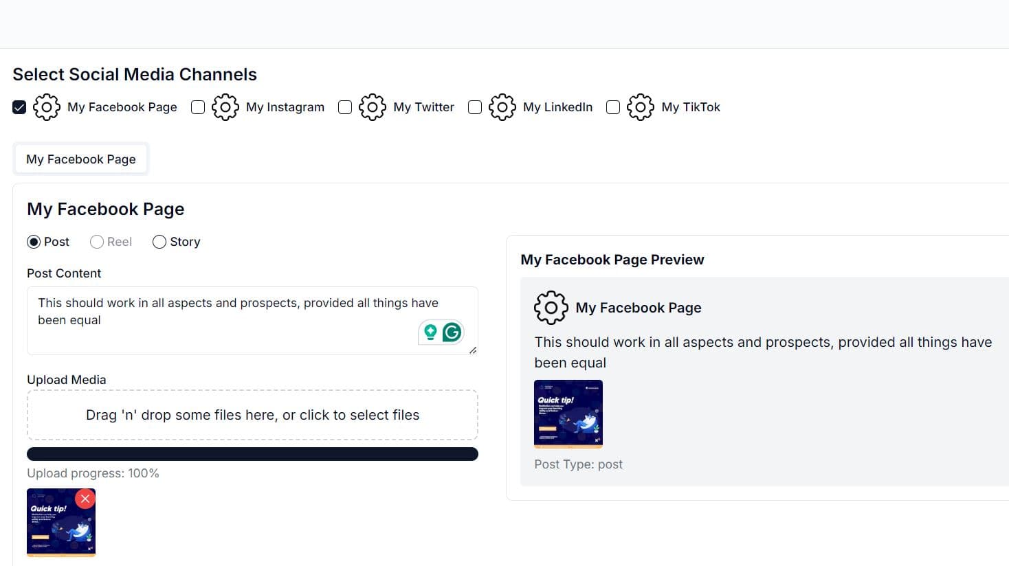 PostCasa Dashboard Preview